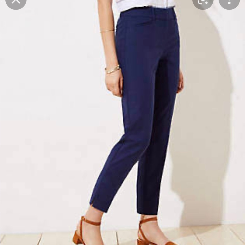Ann Taylor Loft Curvy Blue Pant SZ 8 Like New